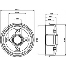 8DT 355 301-241 HELLA PAGID Тормозной барабан