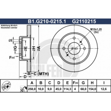 B1.G210-0215.1 GALFER Тормозной диск