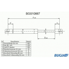 BGS10667 BUGIAD Газовая пружина, капот