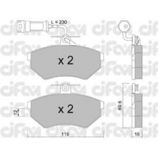 822-050-4 CIFAM Комплект тормозных колодок, дисковый тормоз