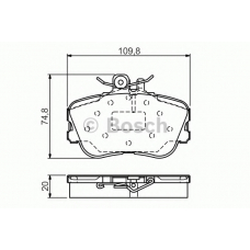 0 986 TB3 174 BOSCH Комплект тормозных колодок, дисковый тормоз