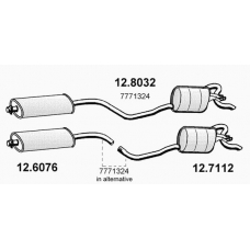 12.6076 ASSO Средний глушитель выхлопных газов