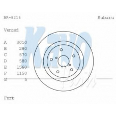 BR-8216 KAVO PARTS Тормозной диск