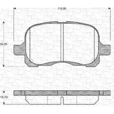 363702161042 MAGNETI MARELLI Комплект тормозных колодок, дисковый тормоз