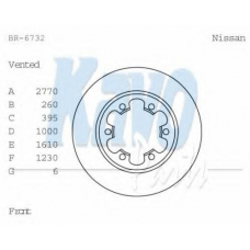 BR-6732 KAVO PARTS Тормозной диск