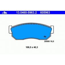 13.0460-5963.2 ATE Комплект тормозных колодок, дисковый тормоз