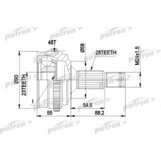 PCV1179 PATRON Шарнирный комплект, приводной вал