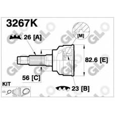 3267K GLO Шарнирный комплект, приводной вал