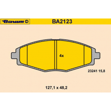 BA2123 BARUM Комплект тормозных колодок, дисковый тормоз