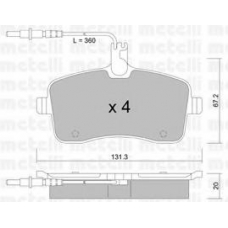 22-0600-0 METELLI Комплект тормозных колодок, дисковый тормоз