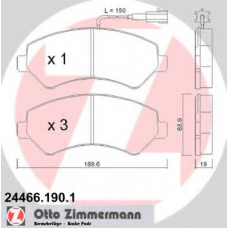 24466.190.1 ZIMMERMANN Комплект тормозных колодок, дисковый тормоз