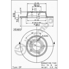 08.9084.11 BREMBO Тормозной диск