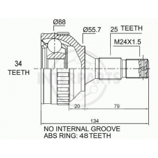 OJ-1378 InterParts Шарнирный комплект, приводной вал