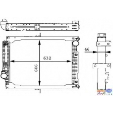 8MK 376 709-321 HELLA Радиатор, охлаждение двигателя