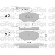 822-057-0 CIFAM Комплект тормозных колодок, дисковый тормоз