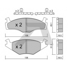 BPVW-1007 AISIN Комплект тормозных колодок, дисковый тормоз