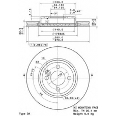 BS 8779 BRECO Тормозной диск