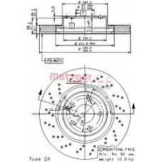 24975 V METZGER Тормозной диск