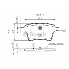 0 986 TB2 980 BOSCH Комплект тормозных колодок, дисковый тормоз