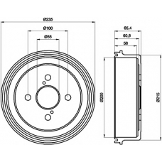 8DT 355 301-501 HELLA PAGID Тормозной барабан