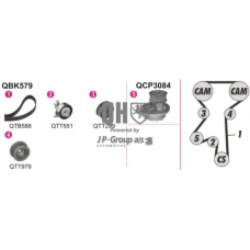 1214105119 Jp Group Водяной насос + комплект зубчатого ремня