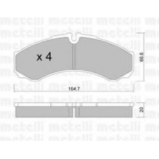 22-0212-6 METELLI Комплект тормозных колодок, дисковый тормоз