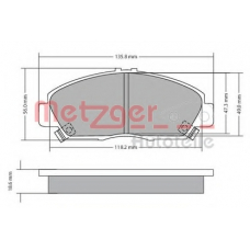 1170576 METZGER Комплект тормозных колодок, дисковый тормоз