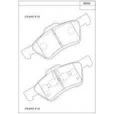 KD6535 ASIMCO Комплект тормозных колодок, дисковый тормоз