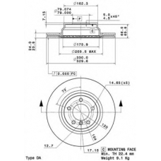 09.A259.10 BREMBO Тормозной диск