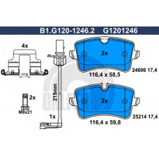 B1.G120-1246.2 GALFER Комплект тормозных колодок, дисковый тормоз