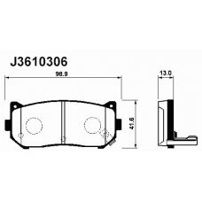 J3610306 NIPPARTS Комплект тормозных колодок, дисковый тормоз