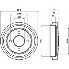 8DT 355 300-441 HELLA Тормозной барабан