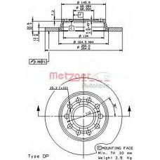 14929 METZGER Тормозной диск