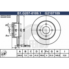 B1.G207-0109.1 GALFER Тормозной диск