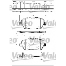 601287 VALEO Комплект тормозных колодок, дисковый тормоз