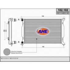 102.102 AHE Радиатор, охлаждение двигателя