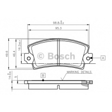 0 986 TB2 477 BOSCH Комплект тормозных колодок, дисковый тормоз