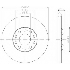 8DD 355 109-861 HELLA Тормозной диск