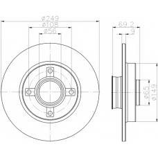 8DD 355 116-431 HELLA PAGID Тормозной диск