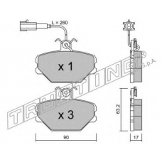 061.0 TRUSTING Комплект тормозных колодок, дисковый тормоз