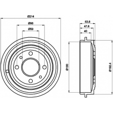 8DT 355 300-081 HELLA PAGID Тормозной барабан