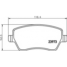 8DB 355 010-851 HELLA Комплект тормозных колодок, дисковый тормоз