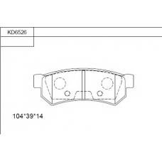 KD6526 ASIMCO Комплект тормозных колодок, дисковый тормоз