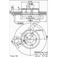 09.8404.10 BREMBO Тормозной диск