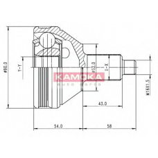 7086 KAMOKA Шарнирный комплект, приводной вал