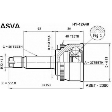 HY-12A48 ASVA Шарнирный комплект, приводной вал