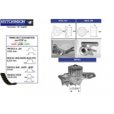 KH 06WP01 HUTCHINSON Водяной насос + комплект зубчатого ремня