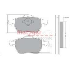1170114 METZGER Комплект тормозных колодок, дисковый тормоз