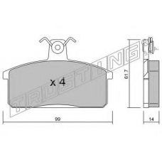 028.4 TRUSTING Комплект тормозных колодок, дисковый тормоз