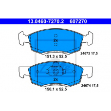 13.0460-7270.2 ATE Комплект тормозных колодок, дисковый тормоз